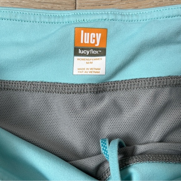 Lucy flex running Gray/Blue Athletic 5” lined Shorts Sz M *I - Picture 3 of 4
